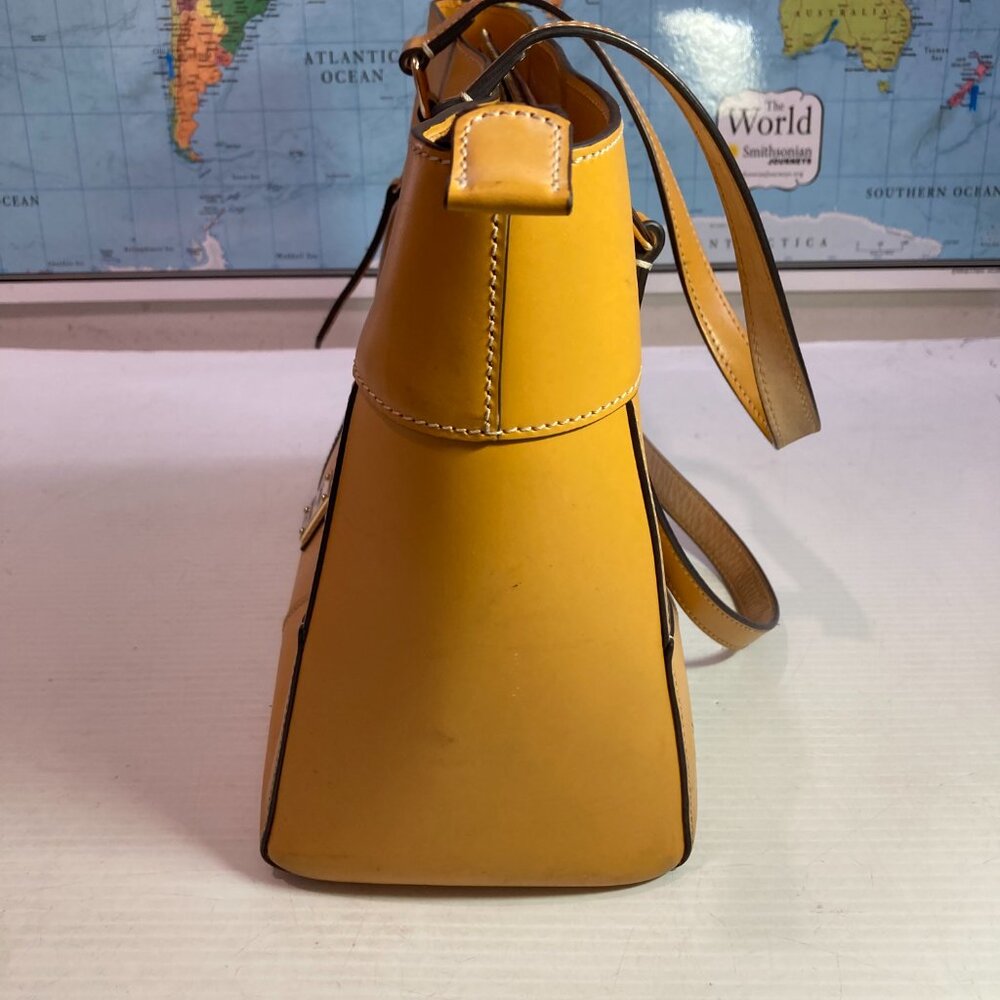 DOONEY & BOURKE Beacon Zip Tote Dandelion Yellow European Vacchetta Leather - Picture 5 of 16